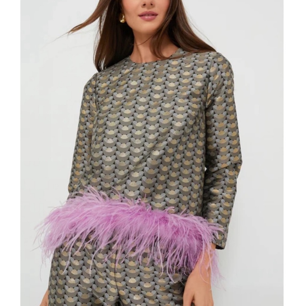 Tuckernuck Feathered Champagne Pop Tara Blouse